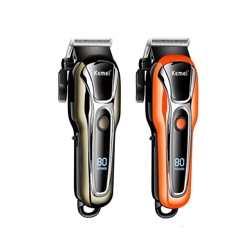 KM-1990PG Hair Clipper Electric Shaving Head High Power LCD Digital Display Electric Pushing Hair Salon Special